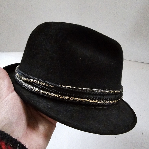 Vintage Mallory felt fedora black hat 1950s-1960s Retro style - Picture 13 of 15